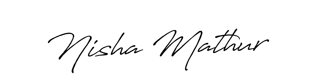 Also we have Nisha Mathur name is the best signature style. Create professional handwritten signature collection using Antro_Vectra_Bolder autograph style. Nisha Mathur signature style 7 images and pictures png