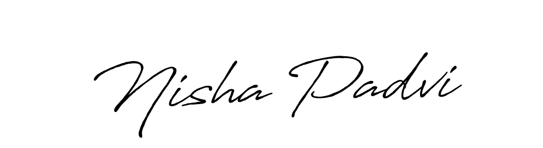 Nisha Padvi stylish signature style. Best Handwritten Sign (Antro_Vectra_Bolder) for my name. Handwritten Signature Collection Ideas for my name Nisha Padvi. Nisha Padvi signature style 7 images and pictures png