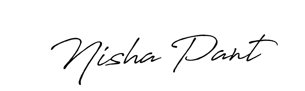 Make a beautiful signature design for name Nisha Pant. With this signature (Antro_Vectra_Bolder) style, you can create a handwritten signature for free. Nisha Pant signature style 7 images and pictures png