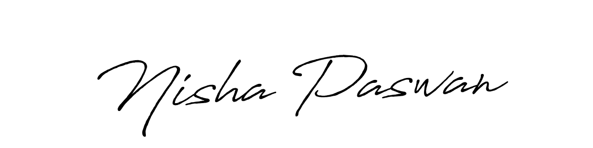 Make a beautiful signature design for name Nisha Paswan. With this signature (Antro_Vectra_Bolder) style, you can create a handwritten signature for free. Nisha Paswan signature style 7 images and pictures png