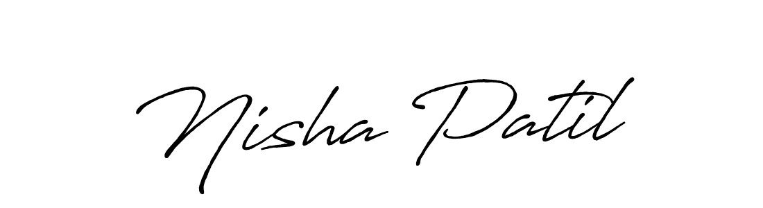 Nisha Patil stylish signature style. Best Handwritten Sign (Antro_Vectra_Bolder) for my name. Handwritten Signature Collection Ideas for my name Nisha Patil. Nisha Patil signature style 7 images and pictures png