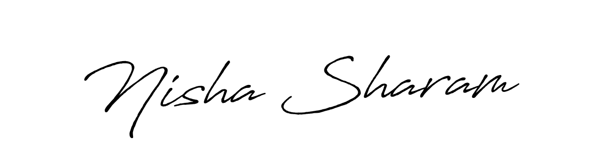 Similarly Antro_Vectra_Bolder is the best handwritten signature design. Signature creator online .You can use it as an online autograph creator for name Nisha Sharam. Nisha Sharam signature style 7 images and pictures png