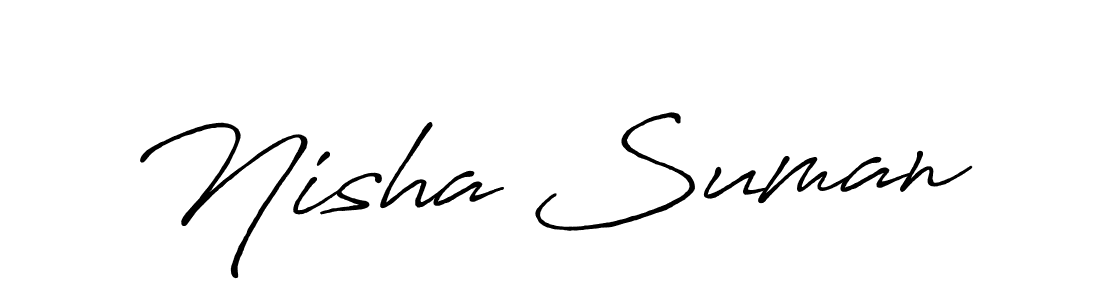 Make a beautiful signature design for name Nisha Suman. With this signature (Antro_Vectra_Bolder) style, you can create a handwritten signature for free. Nisha Suman signature style 7 images and pictures png