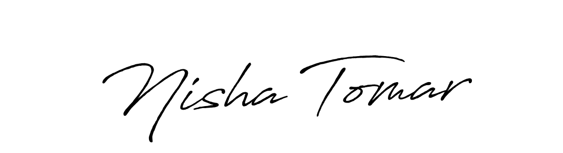 The best way (Antro_Vectra_Bolder) to make a short signature is to pick only two or three words in your name. The name Nisha Tomar include a total of six letters. For converting this name. Nisha Tomar signature style 7 images and pictures png