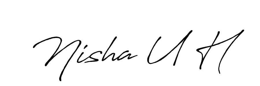 Best and Professional Signature Style for Nisha U H. Antro_Vectra_Bolder Best Signature Style Collection. Nisha U H signature style 7 images and pictures png