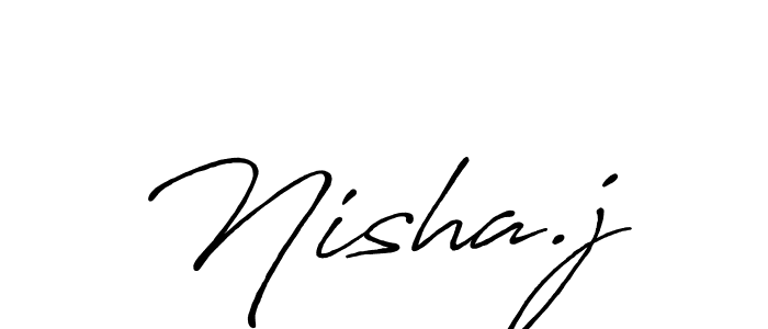 if you are searching for the best signature style for your name Nisha.j. so please give up your signature search. here we have designed multiple signature styles  using Antro_Vectra_Bolder. Nisha.j signature style 7 images and pictures png