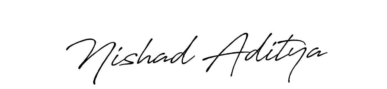 Antro_Vectra_Bolder is a professional signature style that is perfect for those who want to add a touch of class to their signature. It is also a great choice for those who want to make their signature more unique. Get Nishad Aditya name to fancy signature for free. Nishad Aditya signature style 7 images and pictures png