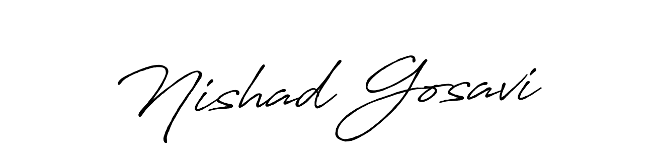Nishad Gosavi stylish signature style. Best Handwritten Sign (Antro_Vectra_Bolder) for my name. Handwritten Signature Collection Ideas for my name Nishad Gosavi. Nishad Gosavi signature style 7 images and pictures png