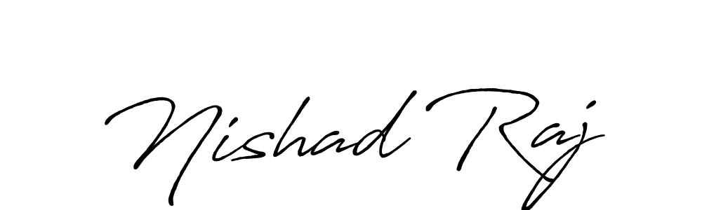How to make Nishad Raj name signature. Use Antro_Vectra_Bolder style for creating short signs online. This is the latest handwritten sign. Nishad Raj signature style 7 images and pictures png