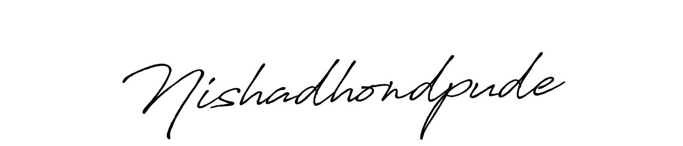 Use a signature maker to create a handwritten signature online. With this signature software, you can design (Antro_Vectra_Bolder) your own signature for name Nishadhondpude. Nishadhondpude signature style 7 images and pictures png