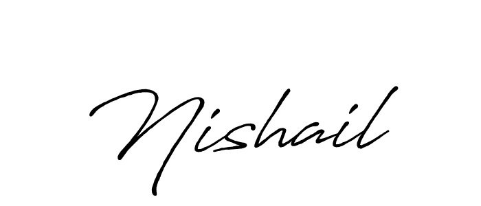 Similarly Antro_Vectra_Bolder is the best handwritten signature design. Signature creator online .You can use it as an online autograph creator for name Nishail. Nishail signature style 7 images and pictures png