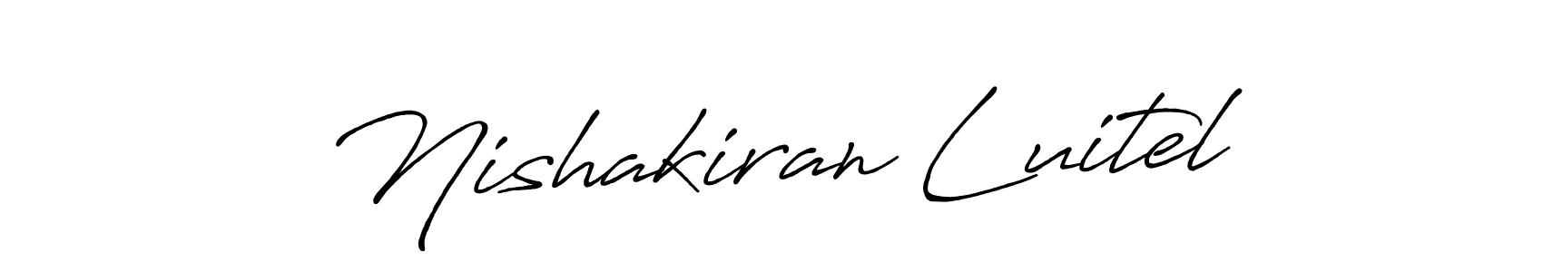 The best way (Antro_Vectra_Bolder) to make a short signature is to pick only two or three words in your name. The name Nishakiran Luitel include a total of six letters. For converting this name. Nishakiran Luitel signature style 7 images and pictures png