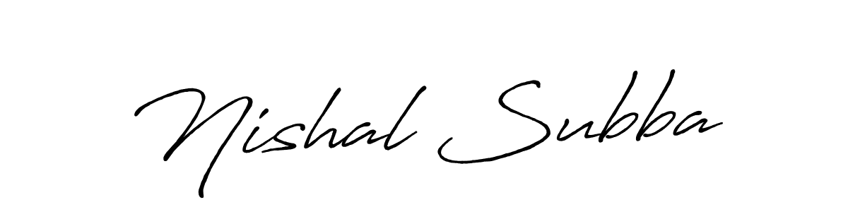 Create a beautiful signature design for name Nishal Subba. With this signature (Antro_Vectra_Bolder) fonts, you can make a handwritten signature for free. Nishal Subba signature style 7 images and pictures png