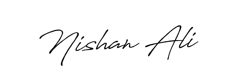 How to make Nishan Ali name signature. Use Antro_Vectra_Bolder style for creating short signs online. This is the latest handwritten sign. Nishan Ali signature style 7 images and pictures png