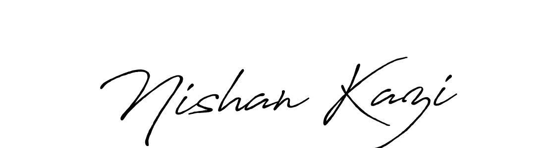 The best way (Antro_Vectra_Bolder) to make a short signature is to pick only two or three words in your name. The name Nishan Kazi include a total of six letters. For converting this name. Nishan Kazi signature style 7 images and pictures png