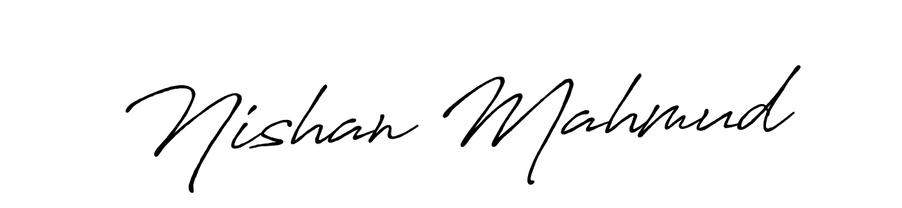 The best way (Antro_Vectra_Bolder) to make a short signature is to pick only two or three words in your name. The name Nishan Mahmud include a total of six letters. For converting this name. Nishan Mahmud signature style 7 images and pictures png