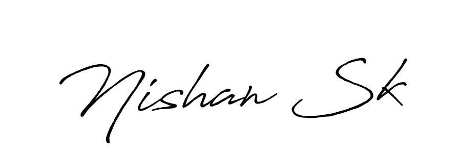 Create a beautiful signature design for name Nishan Sk. With this signature (Antro_Vectra_Bolder) fonts, you can make a handwritten signature for free. Nishan Sk signature style 7 images and pictures png