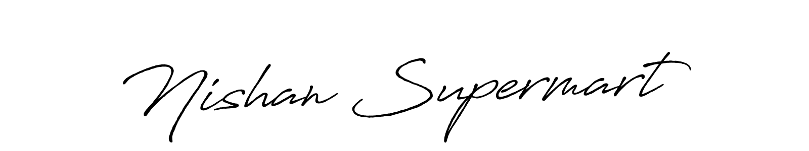 How to make Nishan Supermart name signature. Use Antro_Vectra_Bolder style for creating short signs online. This is the latest handwritten sign. Nishan Supermart signature style 7 images and pictures png