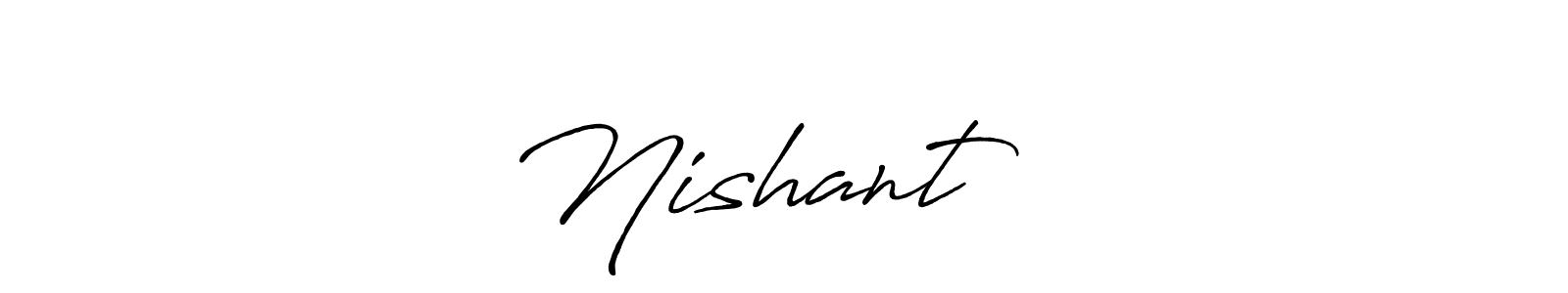 Similarly Antro_Vectra_Bolder is the best handwritten signature design. Signature creator online .You can use it as an online autograph creator for name Nishant可以！. Nishant可以！ signature style 7 images and pictures png