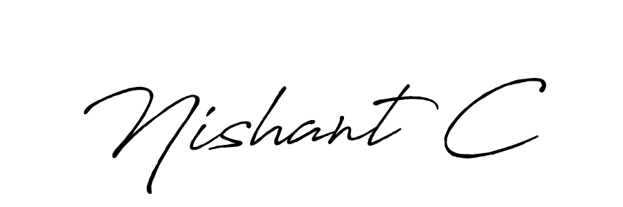 Also You can easily find your signature by using the search form. We will create Nishant C name handwritten signature images for you free of cost using Antro_Vectra_Bolder sign style. Nishant C signature style 7 images and pictures png