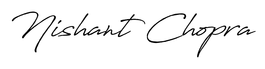 Transform the name Nishant Chopra into a signature masterpiece using Antro_Vectra_Bolder font. Ideal for photographers, artists, and creators looking for watermarks. Nishant Chopra signature style 7 images and pictures png