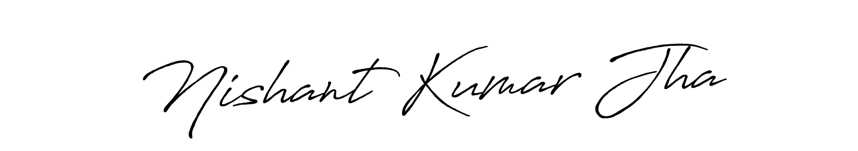 How to make Nishant Kumar Jha name signature. Use Antro_Vectra_Bolder style for creating short signs online. This is the latest handwritten sign. Nishant Kumar Jha signature style 7 images and pictures png