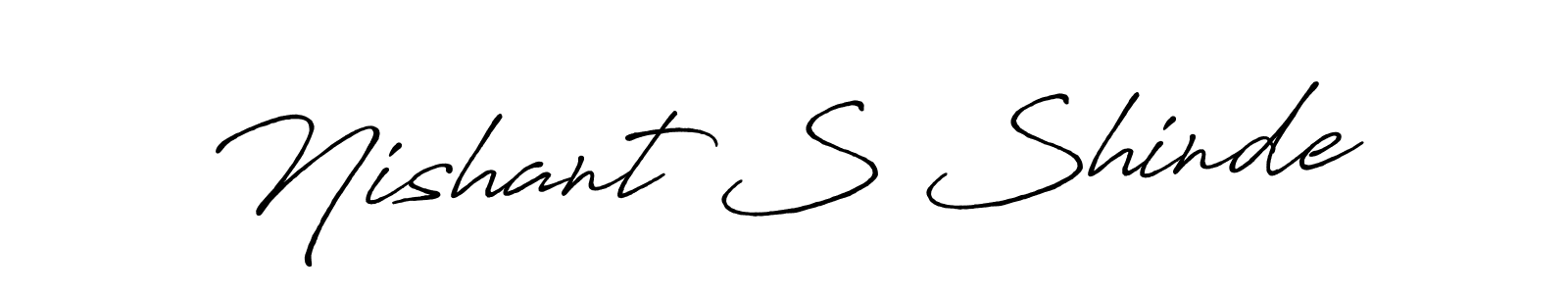 You should practise on your own different ways (Antro_Vectra_Bolder) to write your name (Nishant S Shinde) in signature. don't let someone else do it for you. Nishant S Shinde signature style 7 images and pictures png