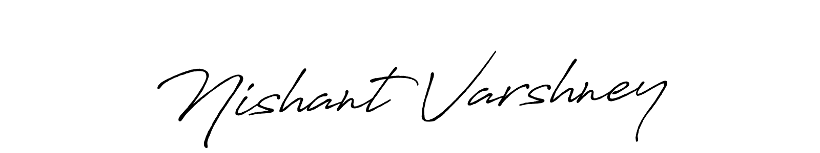Make a beautiful signature design for name Nishant Varshney. With this signature (Antro_Vectra_Bolder) style, you can create a handwritten signature for free. Nishant Varshney signature style 7 images and pictures png