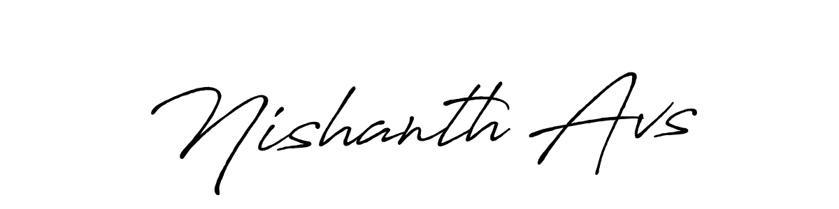 How to make Nishanth Avs name signature. Use Antro_Vectra_Bolder style for creating short signs online. This is the latest handwritten sign. Nishanth Avs signature style 7 images and pictures png