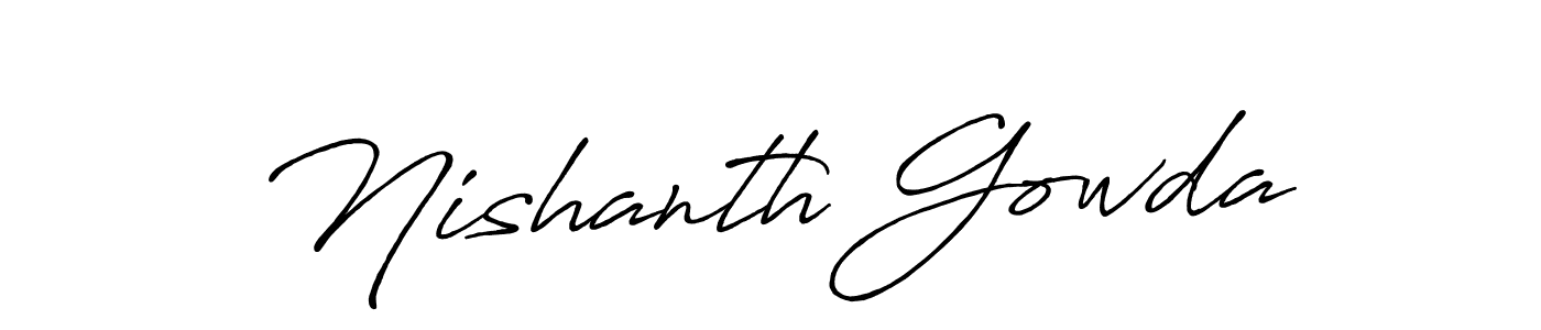 Design your own signature with our free online signature maker. With this signature software, you can create a handwritten (Antro_Vectra_Bolder) signature for name Nishanth Gowda. Nishanth Gowda signature style 7 images and pictures png