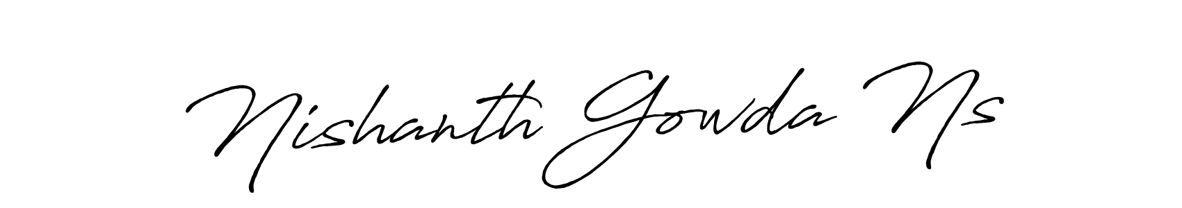 Also we have Nishanth Gowda Ns name is the best signature style. Create professional handwritten signature collection using Antro_Vectra_Bolder autograph style. Nishanth Gowda Ns signature style 7 images and pictures png