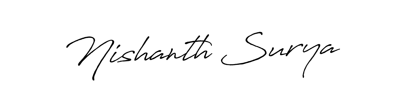 Make a short Nishanth Surya signature style. Manage your documents anywhere anytime using Antro_Vectra_Bolder. Create and add eSignatures, submit forms, share and send files easily. Nishanth Surya signature style 7 images and pictures png