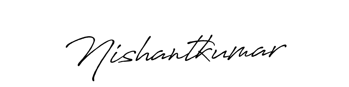 How to make Nishantkumar name signature. Use Antro_Vectra_Bolder style for creating short signs online. This is the latest handwritten sign. Nishantkumar signature style 7 images and pictures png