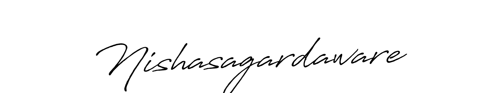 Make a beautiful signature design for name Nishasagardaware. With this signature (Antro_Vectra_Bolder) style, you can create a handwritten signature for free. Nishasagardaware signature style 7 images and pictures png