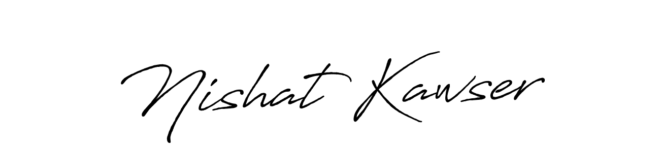 You can use this online signature creator to create a handwritten signature for the name Nishat Kawser. This is the best online autograph maker. Nishat Kawser signature style 7 images and pictures png