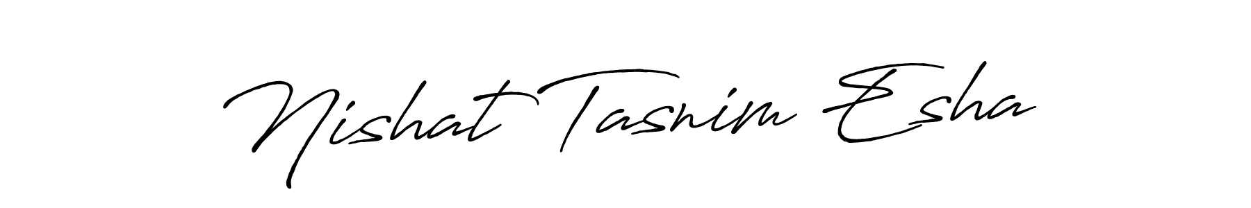 How to make Nishat Tasnim Esha name signature. Use Antro_Vectra_Bolder style for creating short signs online. This is the latest handwritten sign. Nishat Tasnim Esha signature style 7 images and pictures png