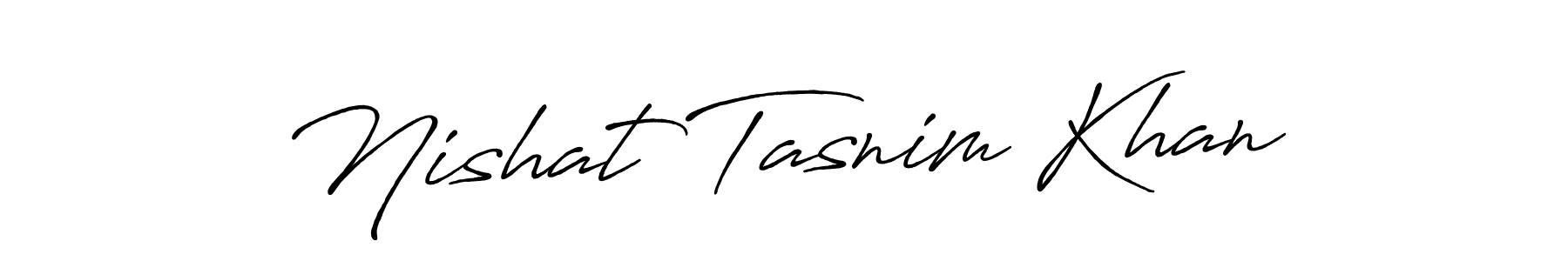 Create a beautiful signature design for name Nishat Tasnim Khan. With this signature (Antro_Vectra_Bolder) fonts, you can make a handwritten signature for free. Nishat Tasnim Khan signature style 7 images and pictures png