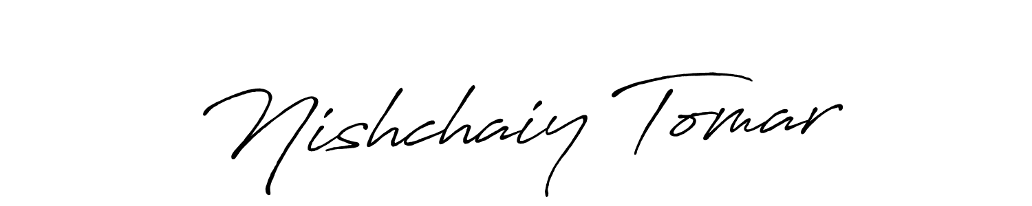 Make a beautiful signature design for name Nishchaiy Tomar. With this signature (Antro_Vectra_Bolder) style, you can create a handwritten signature for free. Nishchaiy Tomar signature style 7 images and pictures png