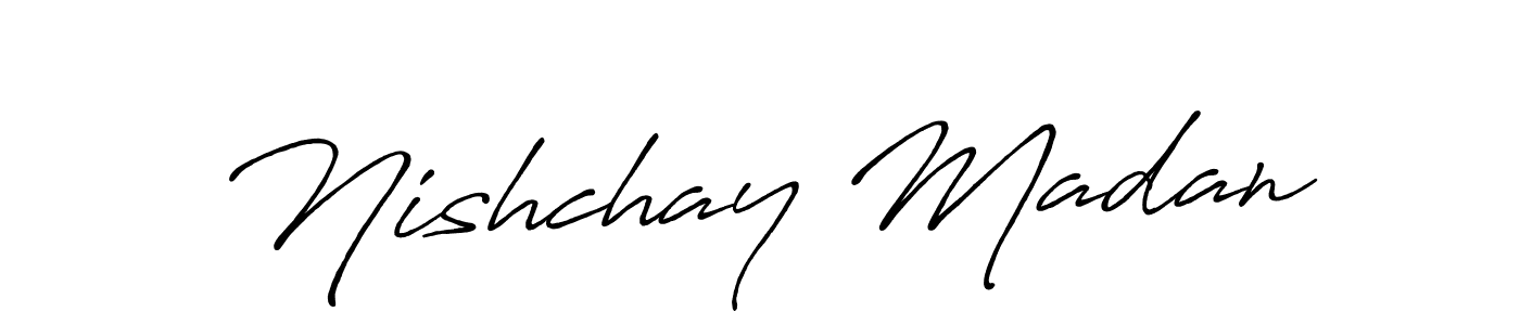 This is the best signature style for the Nishchay Madan name. Also you like these signature font (Antro_Vectra_Bolder). Mix name signature. Nishchay Madan signature style 7 images and pictures png