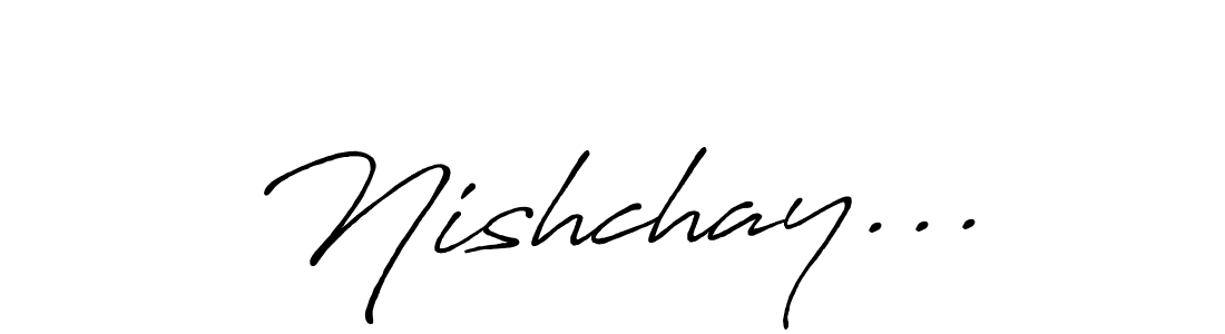 The best way (Antro_Vectra_Bolder) to make a short signature is to pick only two or three words in your name. The name Nishchay... include a total of six letters. For converting this name. Nishchay... signature style 7 images and pictures png