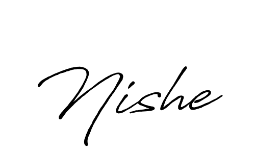 Use a signature maker to create a handwritten signature online. With this signature software, you can design (Antro_Vectra_Bolder) your own signature for name Nishe. Nishe signature style 7 images and pictures png