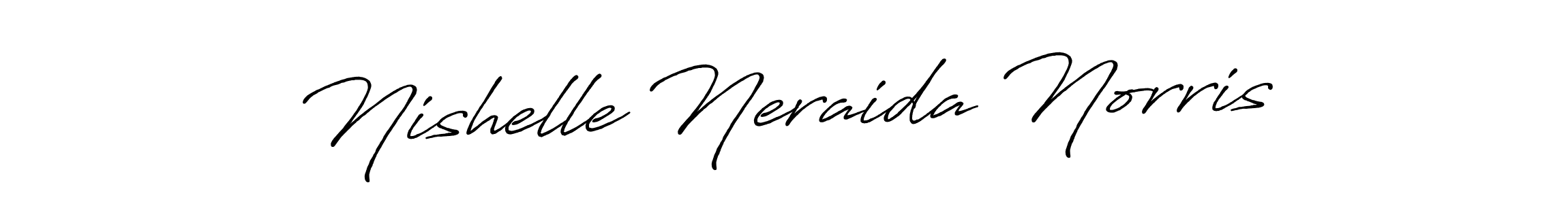 Create a beautiful signature design for name Nishelle Neraida Norris. With this signature (Antro_Vectra_Bolder) fonts, you can make a handwritten signature for free. Nishelle Neraida Norris signature style 7 images and pictures png