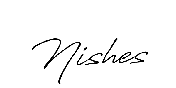 The best way (Antro_Vectra_Bolder) to make a short signature is to pick only two or three words in your name. The name Nishes include a total of six letters. For converting this name. Nishes signature style 7 images and pictures png