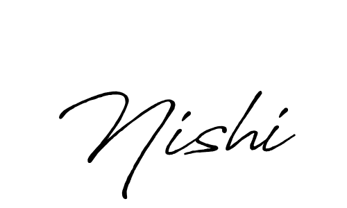 Design your own signature with our free online signature maker. With this signature software, you can create a handwritten (Antro_Vectra_Bolder) signature for name Nishi. Nishi signature style 7 images and pictures png