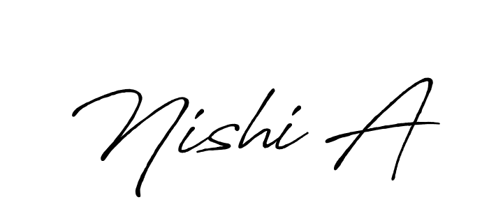 The best way (Antro_Vectra_Bolder) to make a short signature is to pick only two or three words in your name. The name Nishi A include a total of six letters. For converting this name. Nishi A signature style 7 images and pictures png