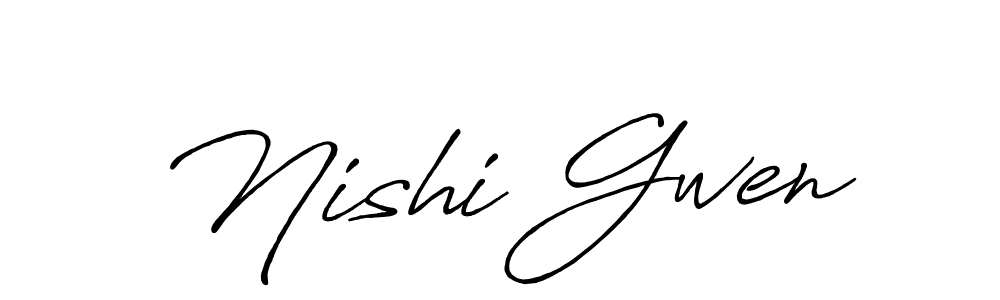 Use a signature maker to create a handwritten signature online. With this signature software, you can design (Antro_Vectra_Bolder) your own signature for name Nishi Gwen. Nishi Gwen signature style 7 images and pictures png