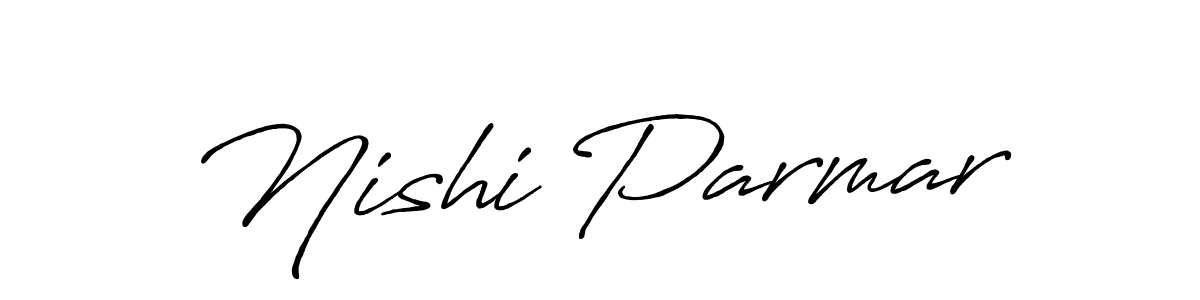 The best way (Antro_Vectra_Bolder) to make a short signature is to pick only two or three words in your name. The name Nishi Parmar include a total of six letters. For converting this name. Nishi Parmar signature style 7 images and pictures png