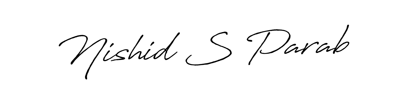 Similarly Antro_Vectra_Bolder is the best handwritten signature design. Signature creator online .You can use it as an online autograph creator for name Nishid S Parab. Nishid S Parab signature style 7 images and pictures png