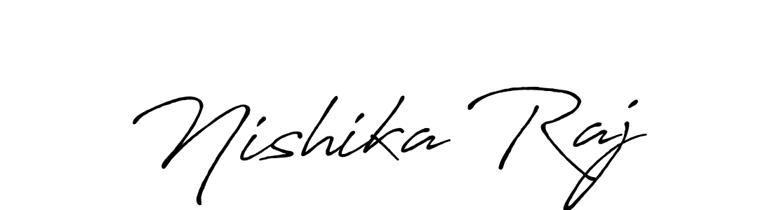 Make a beautiful signature design for name Nishika Raj. With this signature (Antro_Vectra_Bolder) style, you can create a handwritten signature for free. Nishika Raj signature style 7 images and pictures png