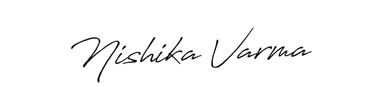 Make a beautiful signature design for name Nishika Varma. With this signature (Antro_Vectra_Bolder) style, you can create a handwritten signature for free. Nishika Varma signature style 7 images and pictures png